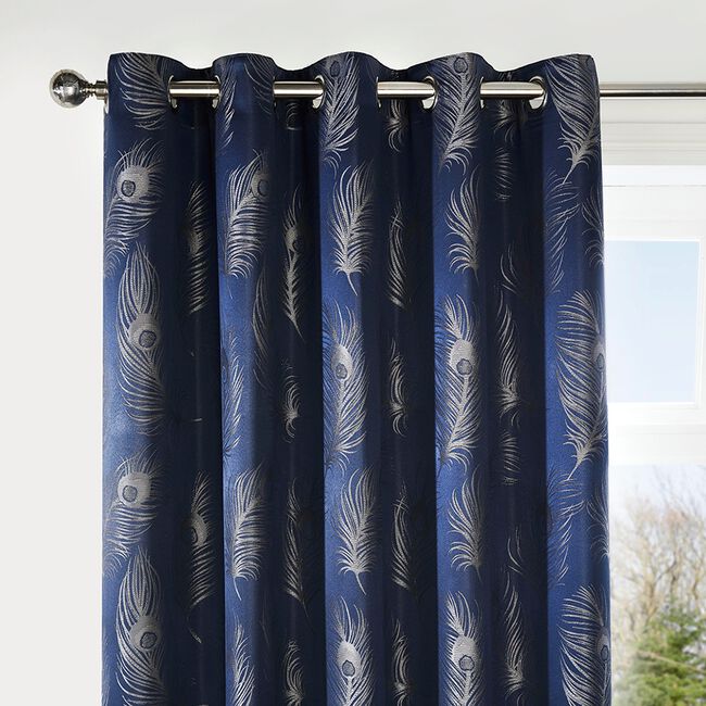 CURTINA FEATHER NAVY 66x54 Curtain