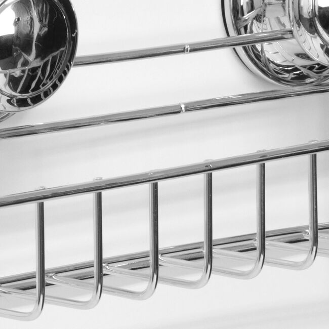 Chrome Shower Caddy with Suction Fix