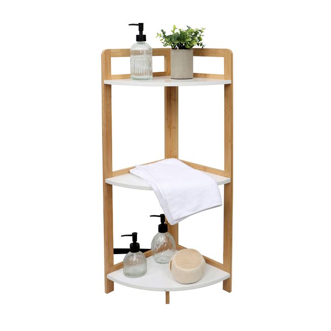 Causeway Bay 3-Tier Bamboo Corner Shelf 