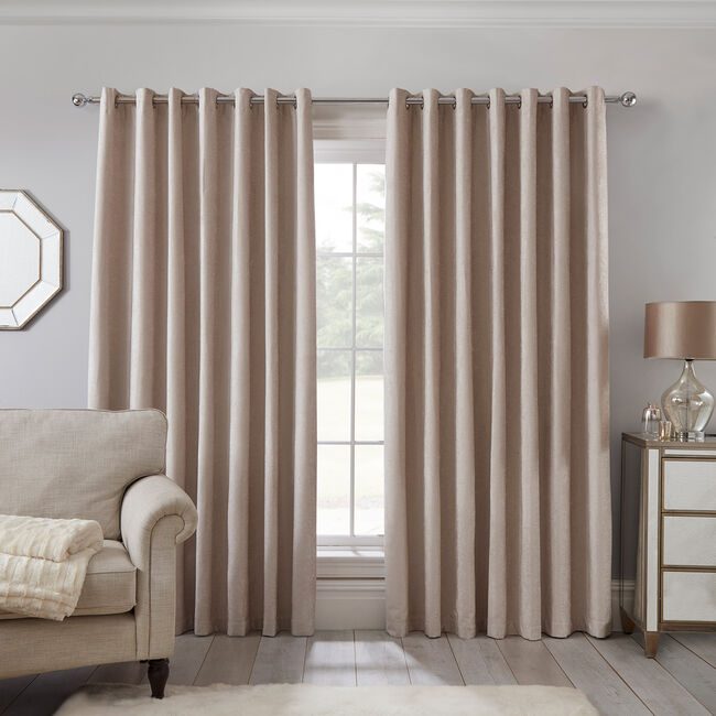 BLACKOUT & THERMAL TEXTURED NATURAL 90x72 Curtain