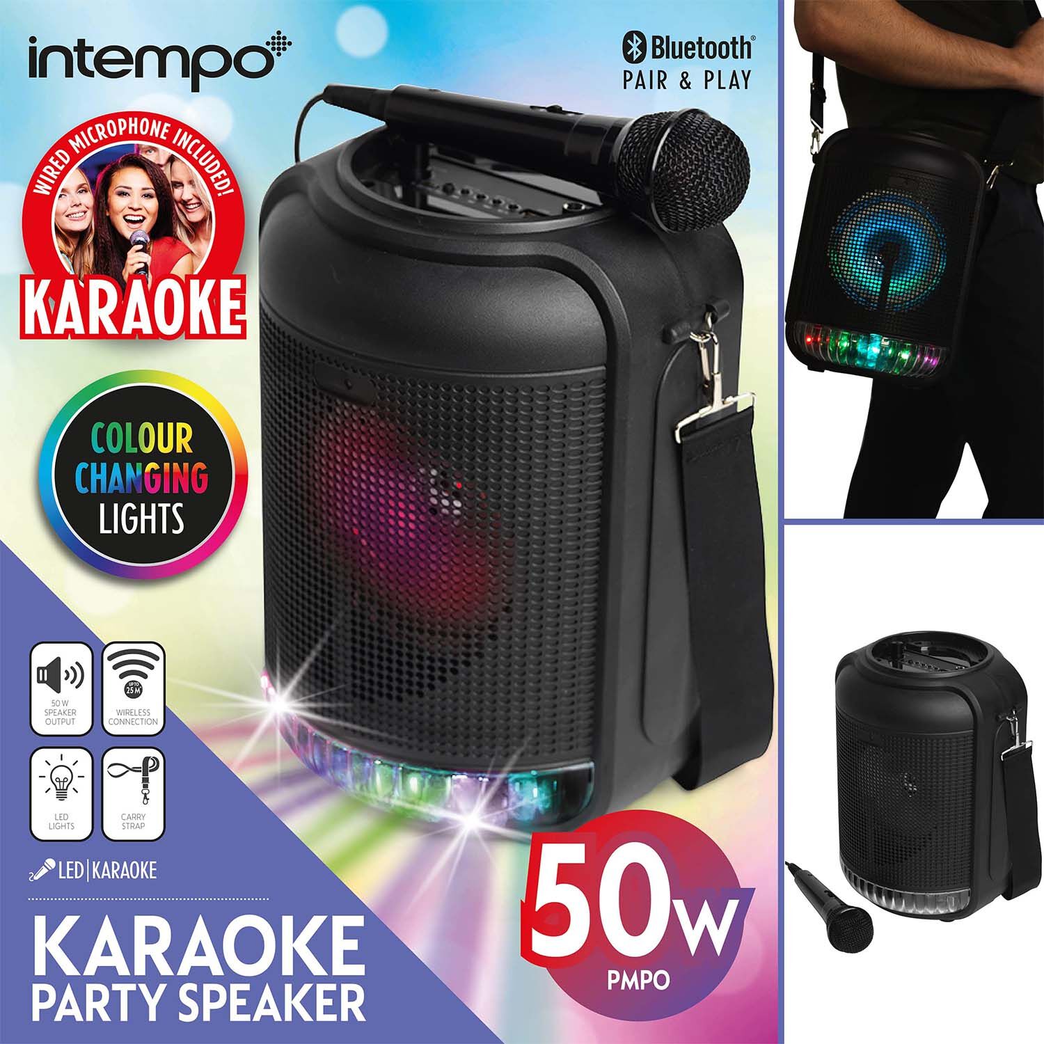 Intempo 50W Karaoke Party Speaker