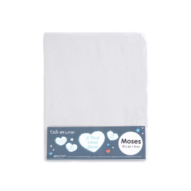 Clair De Lune White Moses Fitted Sheet - 2 Pack