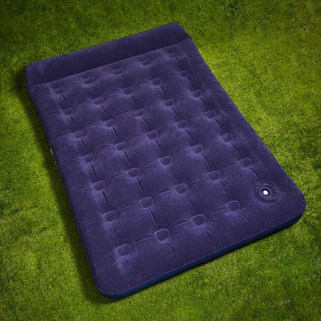 EASY INFLATE FLOCKED DOUBLE AIR MATTRESS