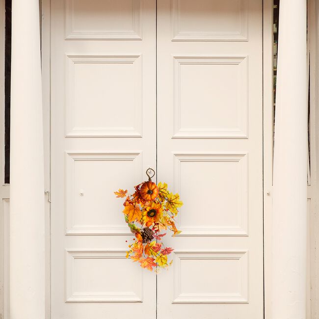 Autumn Sunflower & Pumpkin Door Hanger