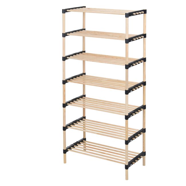 Shoe Rack 7 Layer Pine Wood 