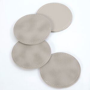 Faux Leather Placemats Set of 6 with Coasters for Dining Round Sewing Red