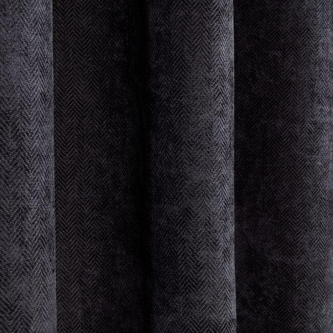 PENCIL PLEAT BLACKOUT & THERMAL HERRINGBONE BLACK 66x72 Curtain