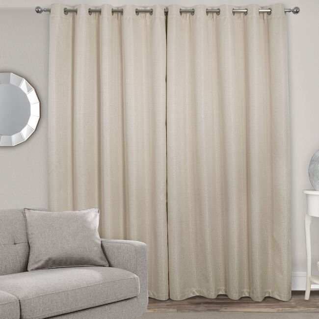 BLACKOUT & THERMAL DASH NATURAL 66x54 Curtain