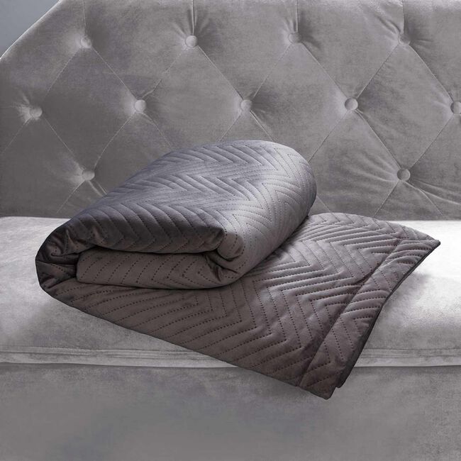 Nicole Day Triangle Stitch Throw 150 x 200cm -Grey