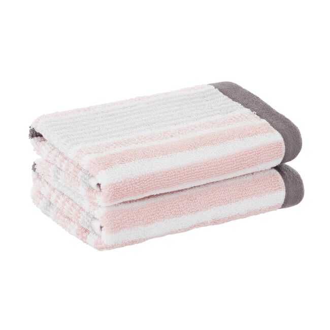 550GSM MCMARTIN STRIPE BLUSH/GREY Hand Towel