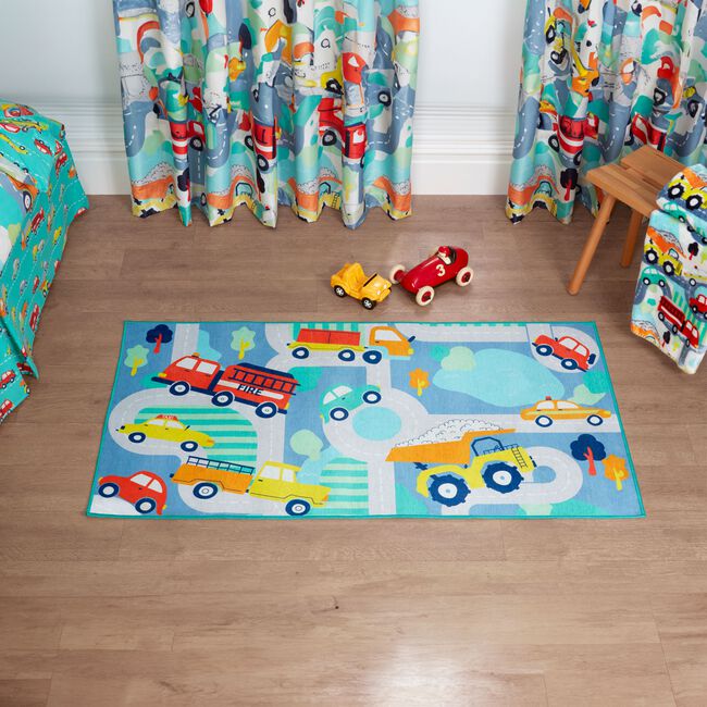 Traffic Map Rug 80cm x 150cm - Aqua