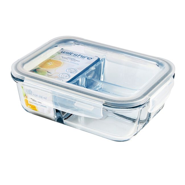 Wiltshire 890ml Rectangle Container with 3 Divider