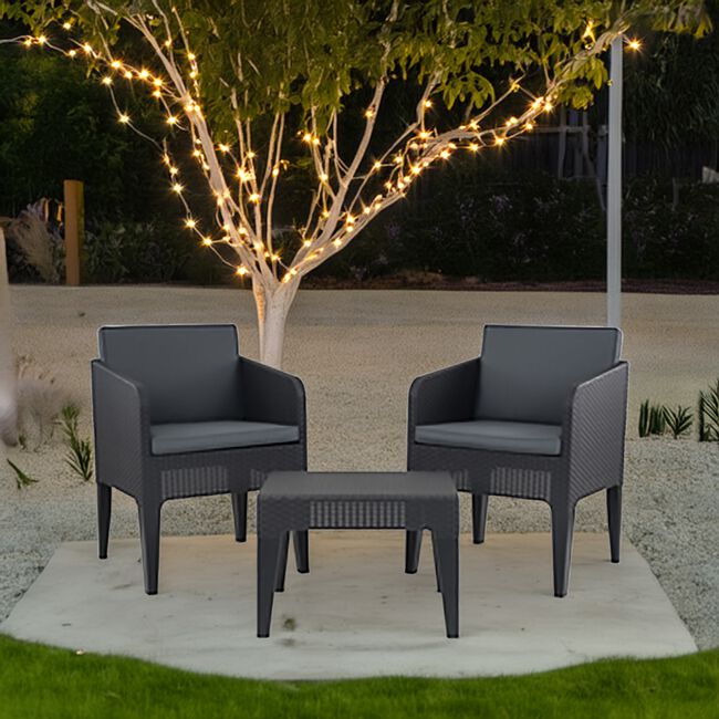 Keter Columbia Graphite Bistro Set With Cushions