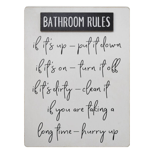 Bathroom Rules Quote Wall Décor  - 30cm x 40cm