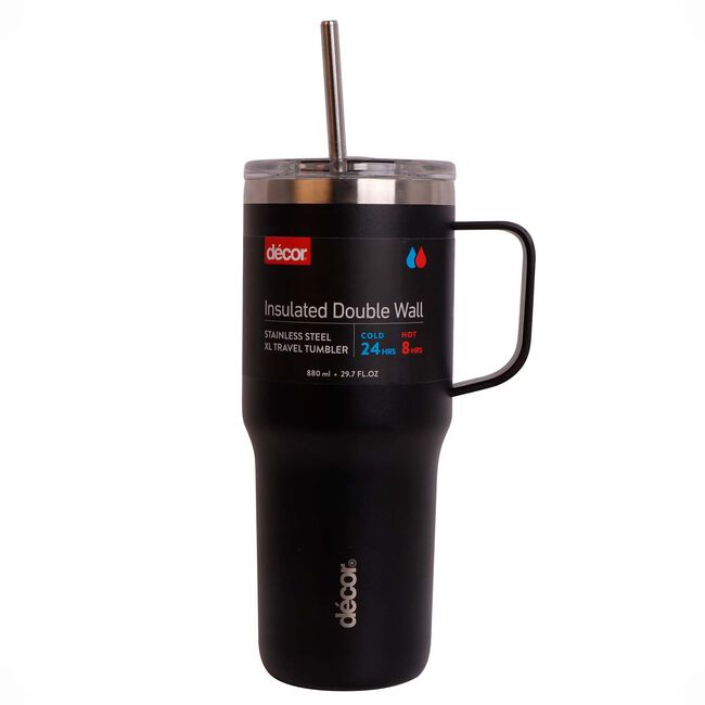 DECOR 880ml Black S/S Vacuum Travel Cup