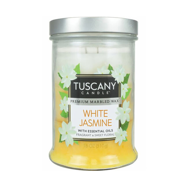 Tuscany White Jasmine Triple Pour Candle 18oz