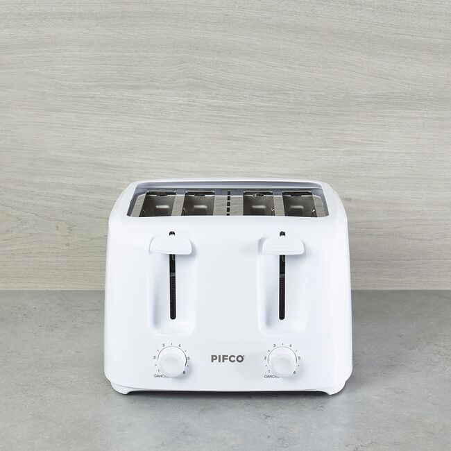 Pifco Essential 4 Slice White Toaster