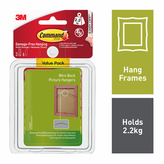 Command 3 Hooks & 6 Strips Picture Hanging Pack