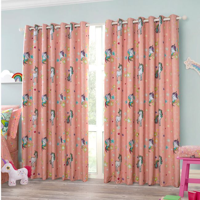 BLACKOUT & THERMAL GROOVY UNICORN 66x54 Curtain