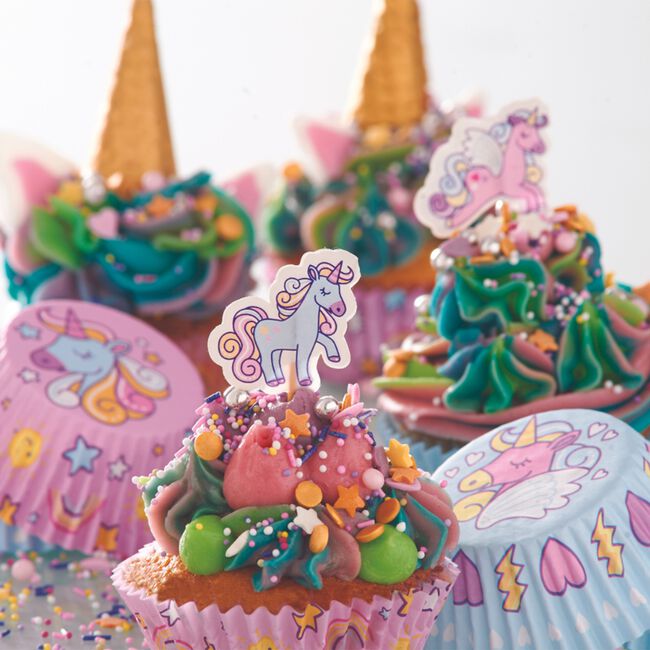 Unicorn Cupcake Cases and Toppers Set of 48