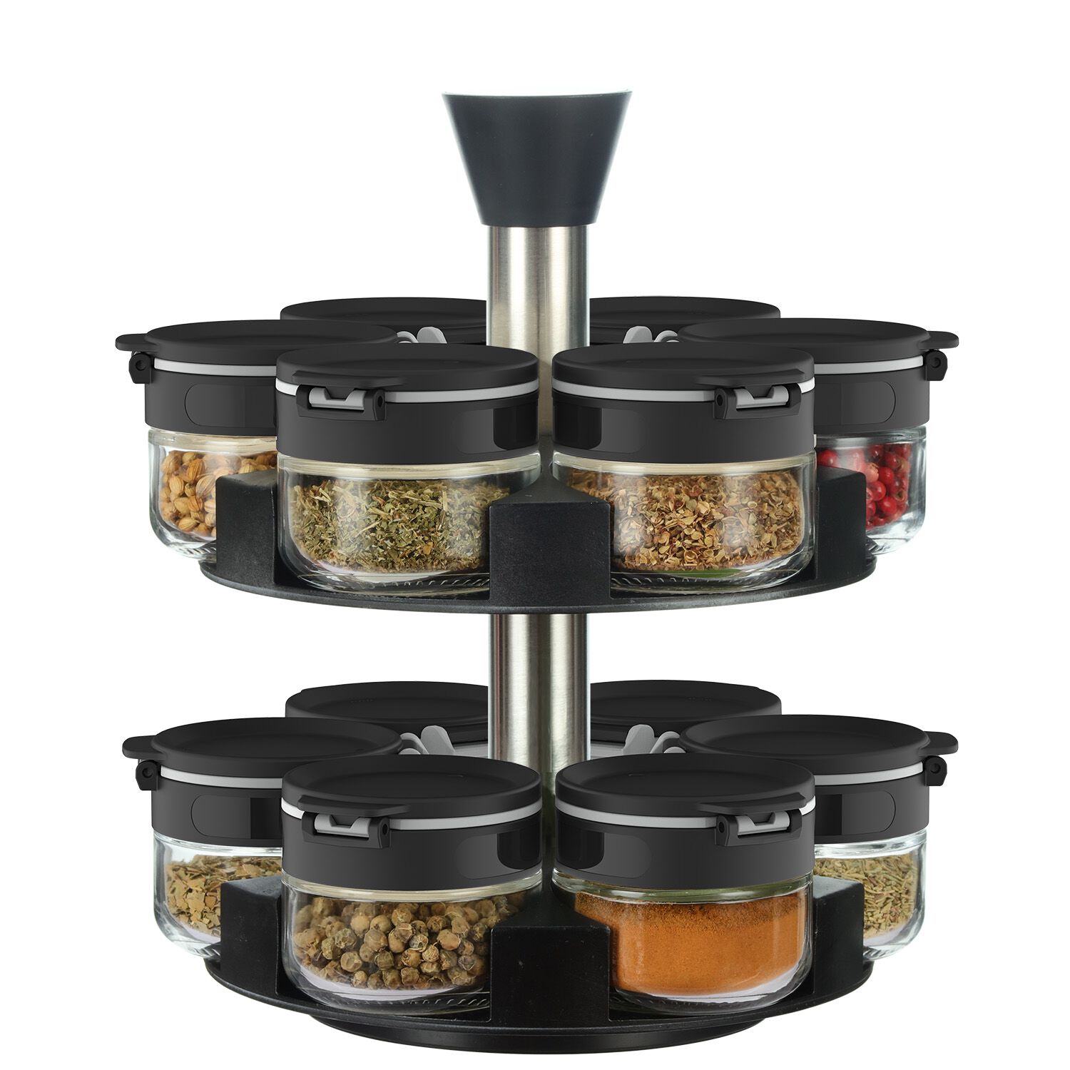 Kitchen Classic Rotating 12 Piece Spice Jars Set