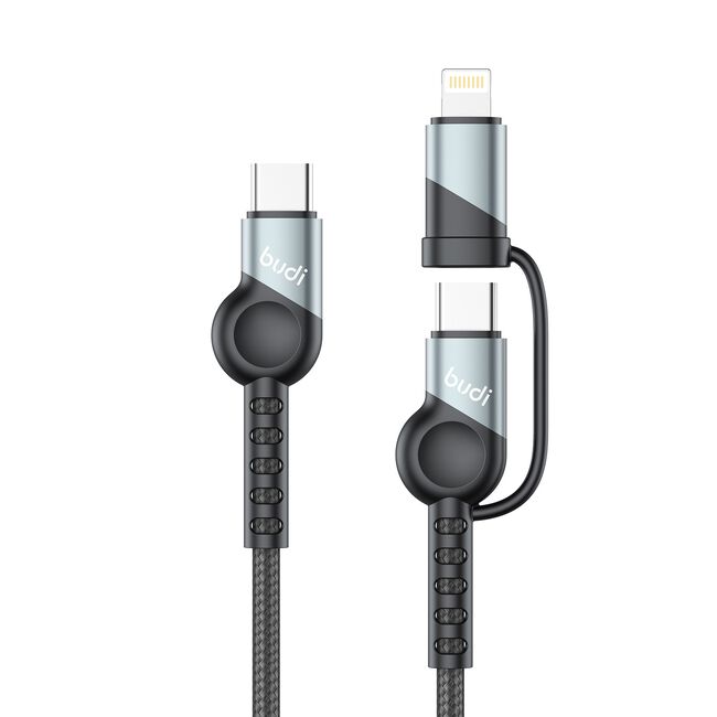 Budi Black 2 in 1 1m Charging & Sync Cable