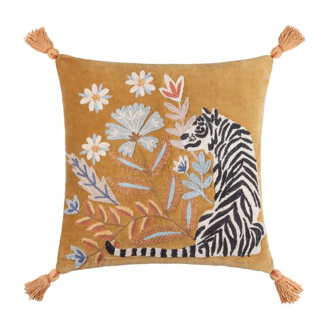 Wydler White Tiger Cushion 50cm x 50cm - Orange 