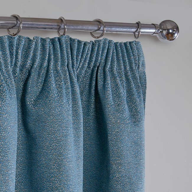 PENCIL PLEAT BLACKOUT & THERMAL BOUCLE NAVY 66x54 Curtain