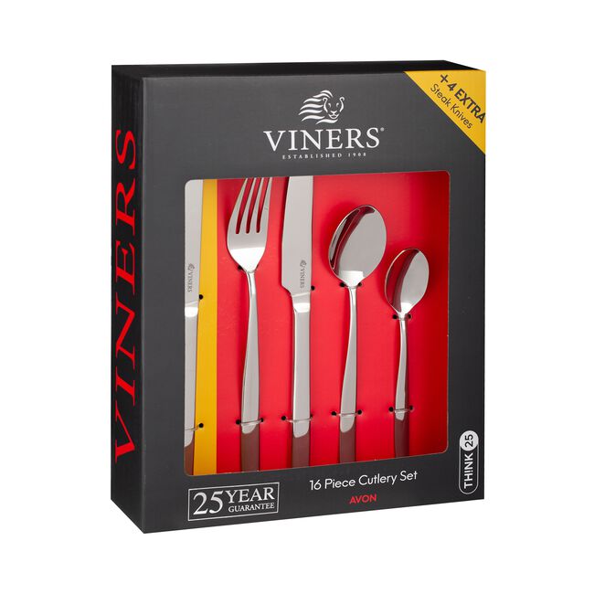 Viners Avon 16 Piece + 4 Steak Knive's Cutlery Set