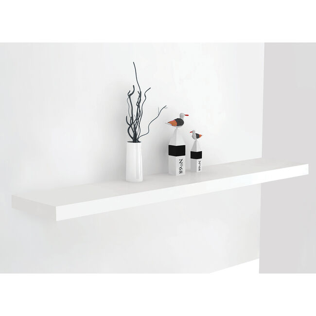 Bergen 80cm Gloss White Floating Wall Shelf