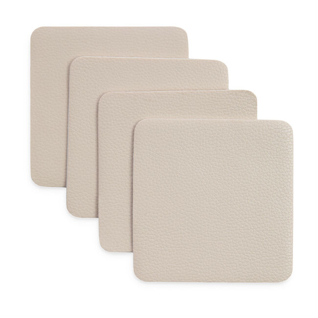 Leather Coasters 4 Pack - Cream