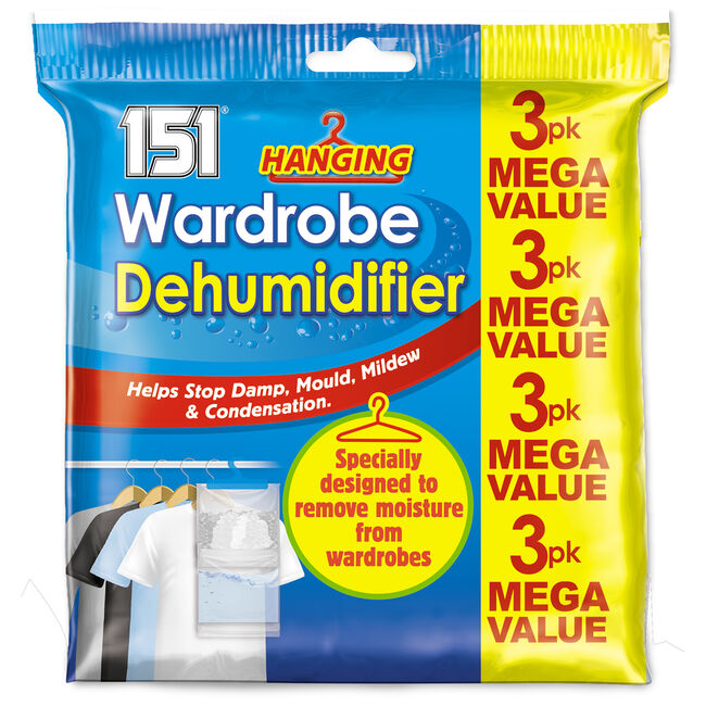 3 Pack Hanging Wardrobe Dehumidifier