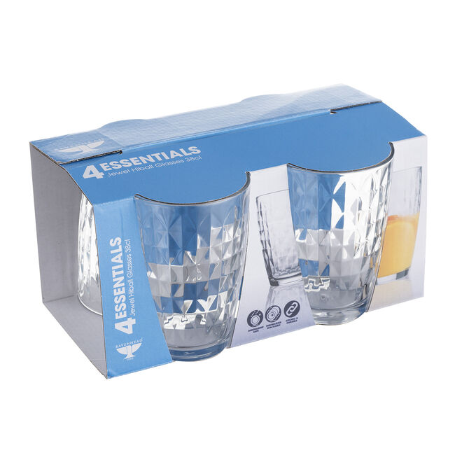 Essentials Jewel Tumbler Glasses 4 Pack