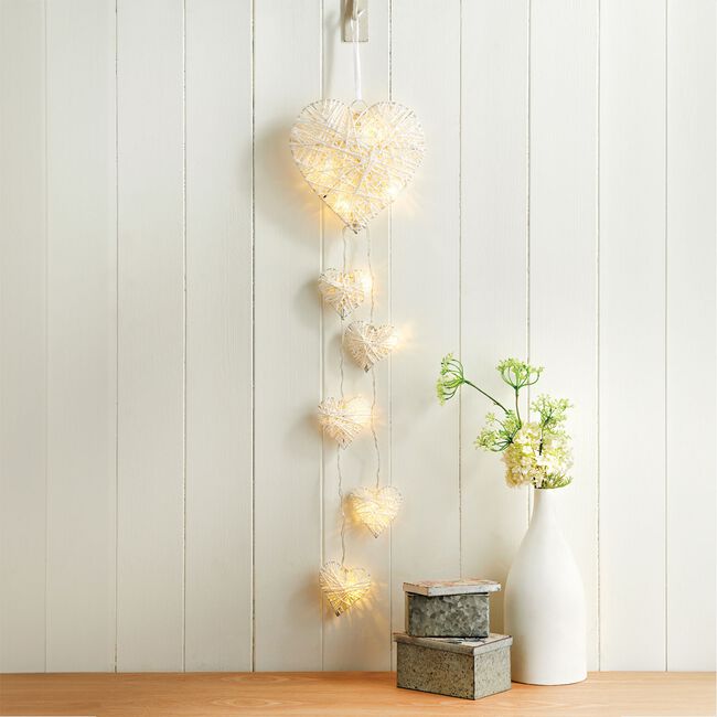 6 LED Decorative Light Up Hanging Hearts