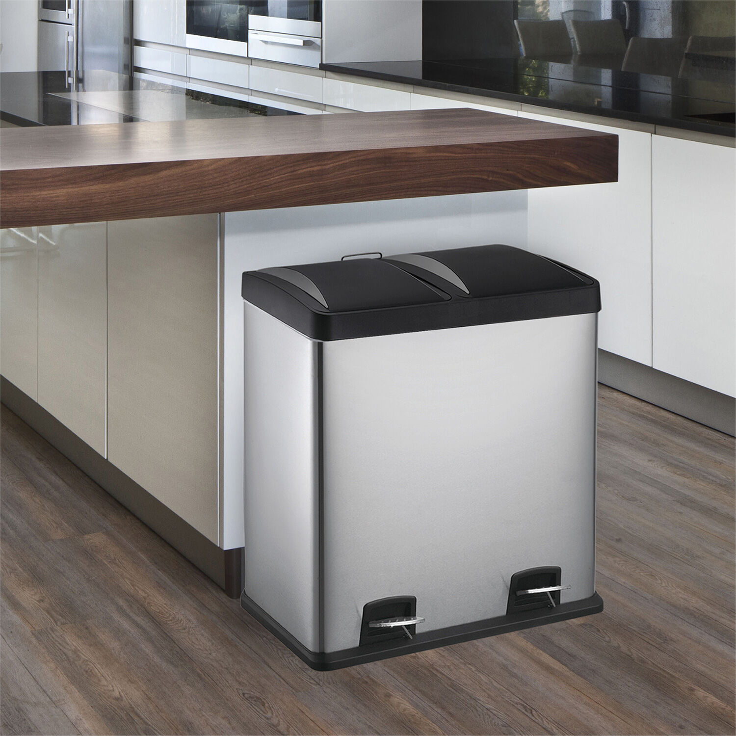 60L Double Recycling Kitchen Bin Home Store More   60L Double Recycling Kitchen Bin  Bins 042329 Hi Res 3 