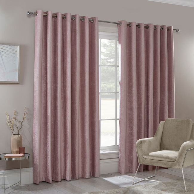 BLACKOUT & THERMAL TEXTURED ROSE 66x90 Curtain