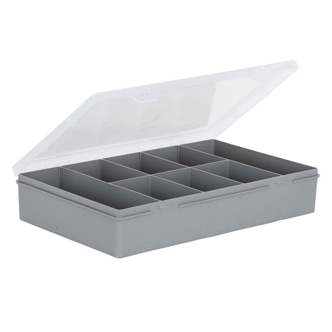 Wham Organiser Box 29cm with 8 Divisions Soft Grey