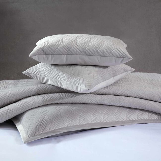 Quilted Velvet Bedspread - Grey
