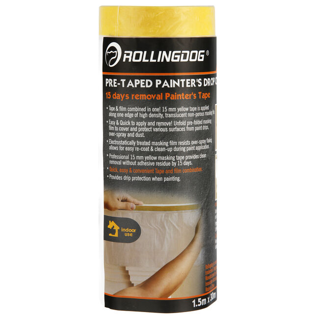 Rolling Dog Pre-Taped Painters Drop Cloths
