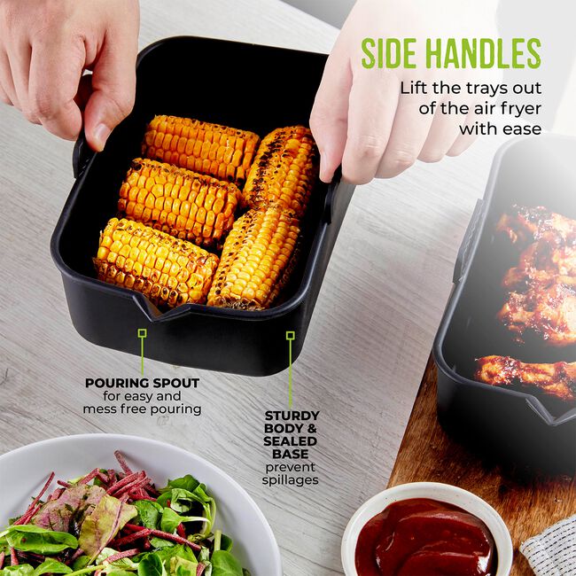 Tower Rectangular Air Fryer Tray - 2 Pack