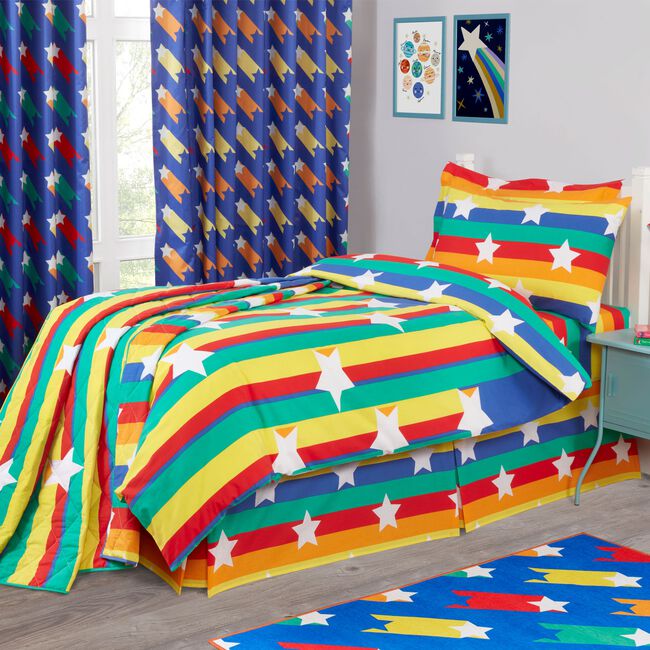 Shooting Stars Bedspread 200cm x 220cm - Blue