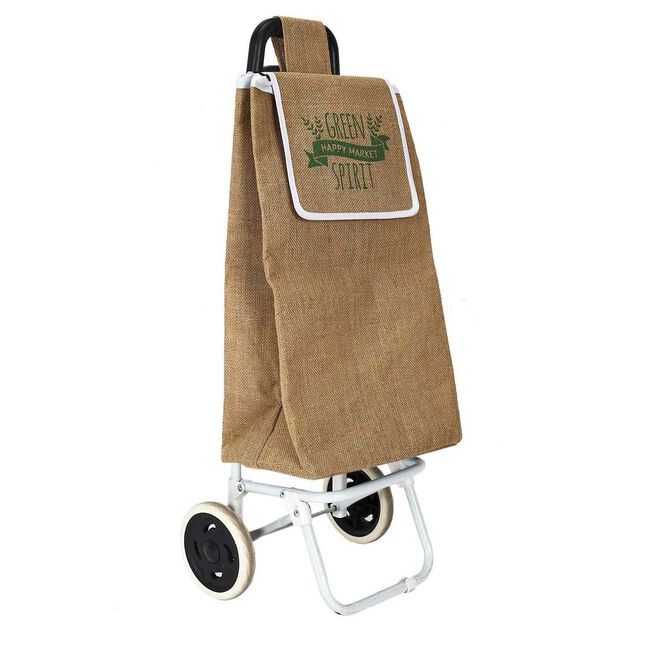 Jute Fabric Cart Shopping Trolley