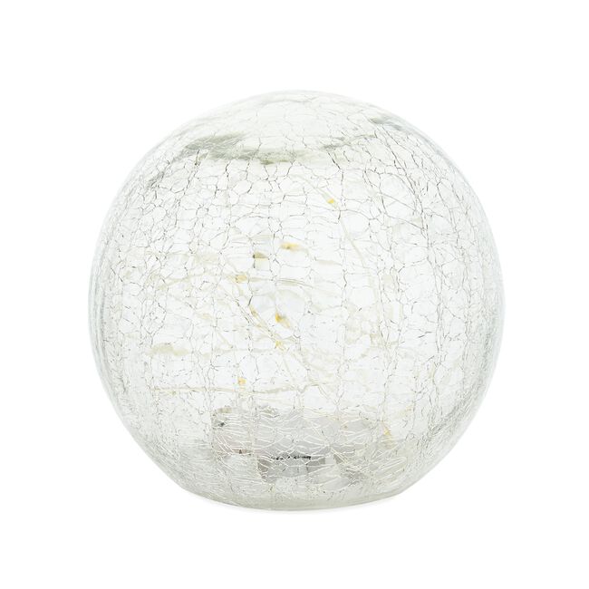 30 Warm White LED Crackle Glass Ball