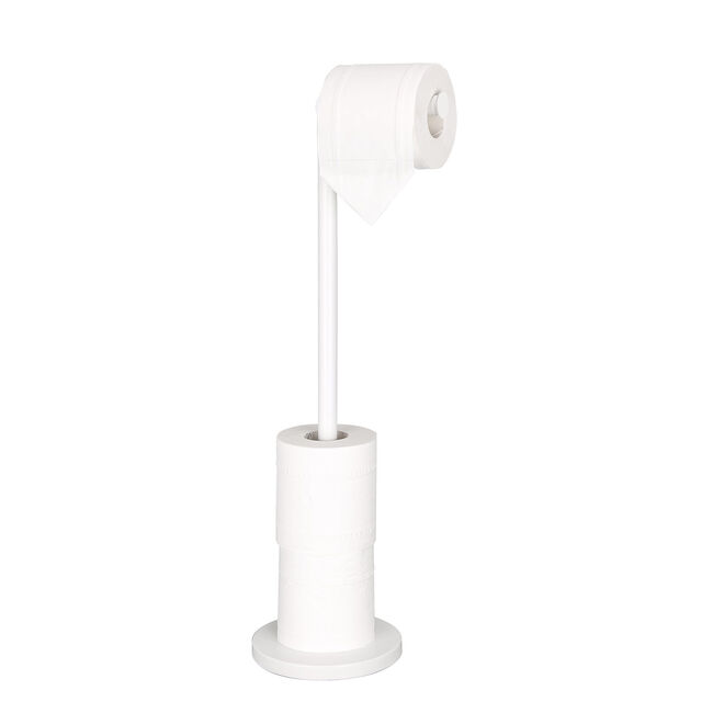 Freestanding Toilet Roll Spike & Holder White