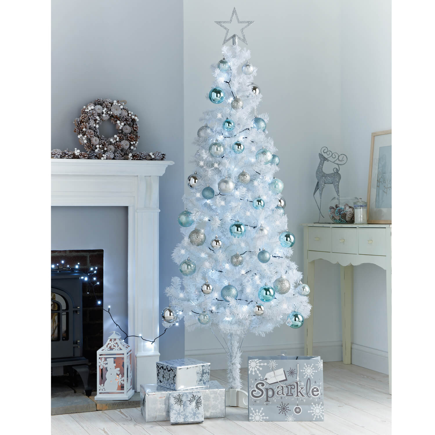 6Ft White Slim Christmas Tree - Home Store + More