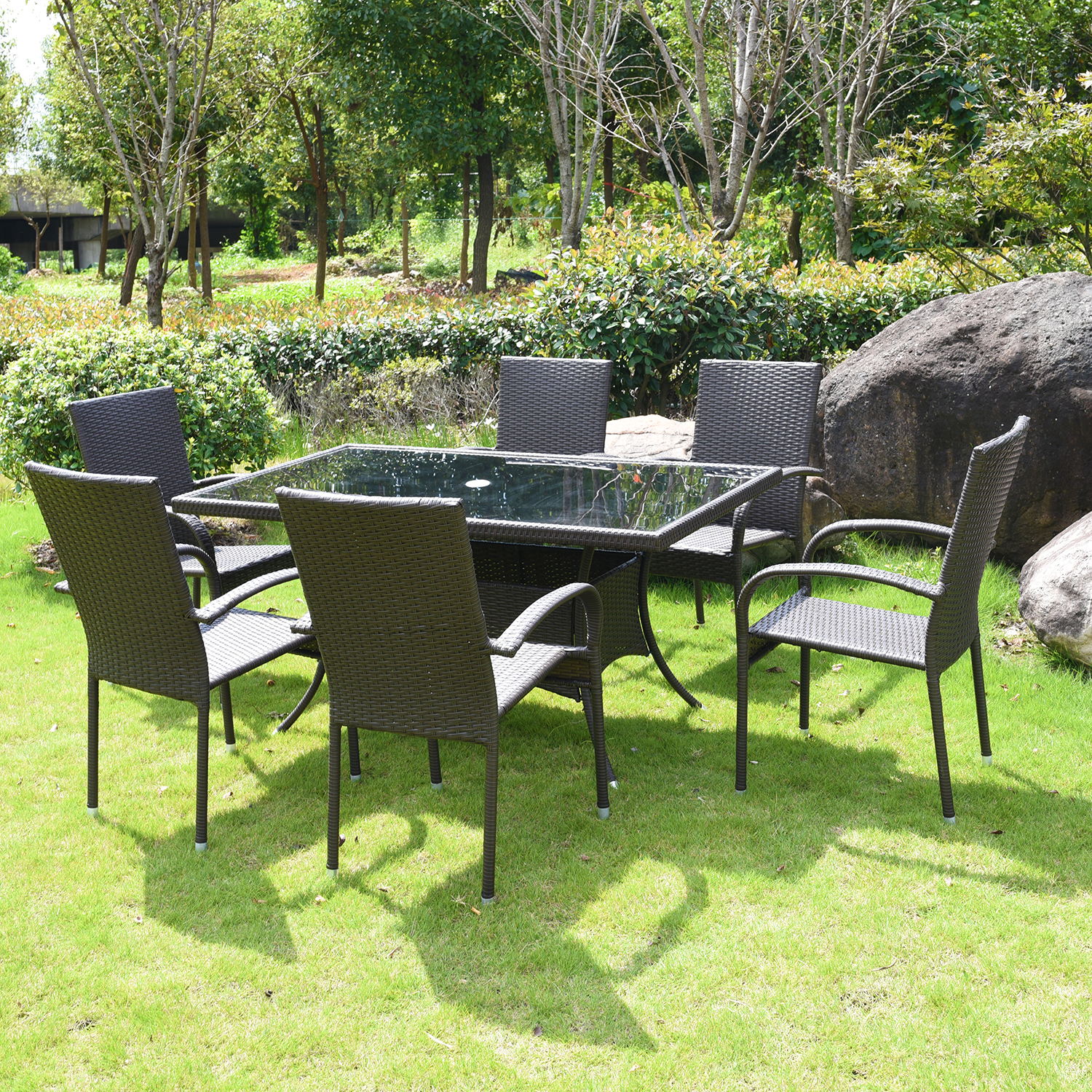 Santona Rattan Garden Furniture Set 7 Piece - Home Store ...