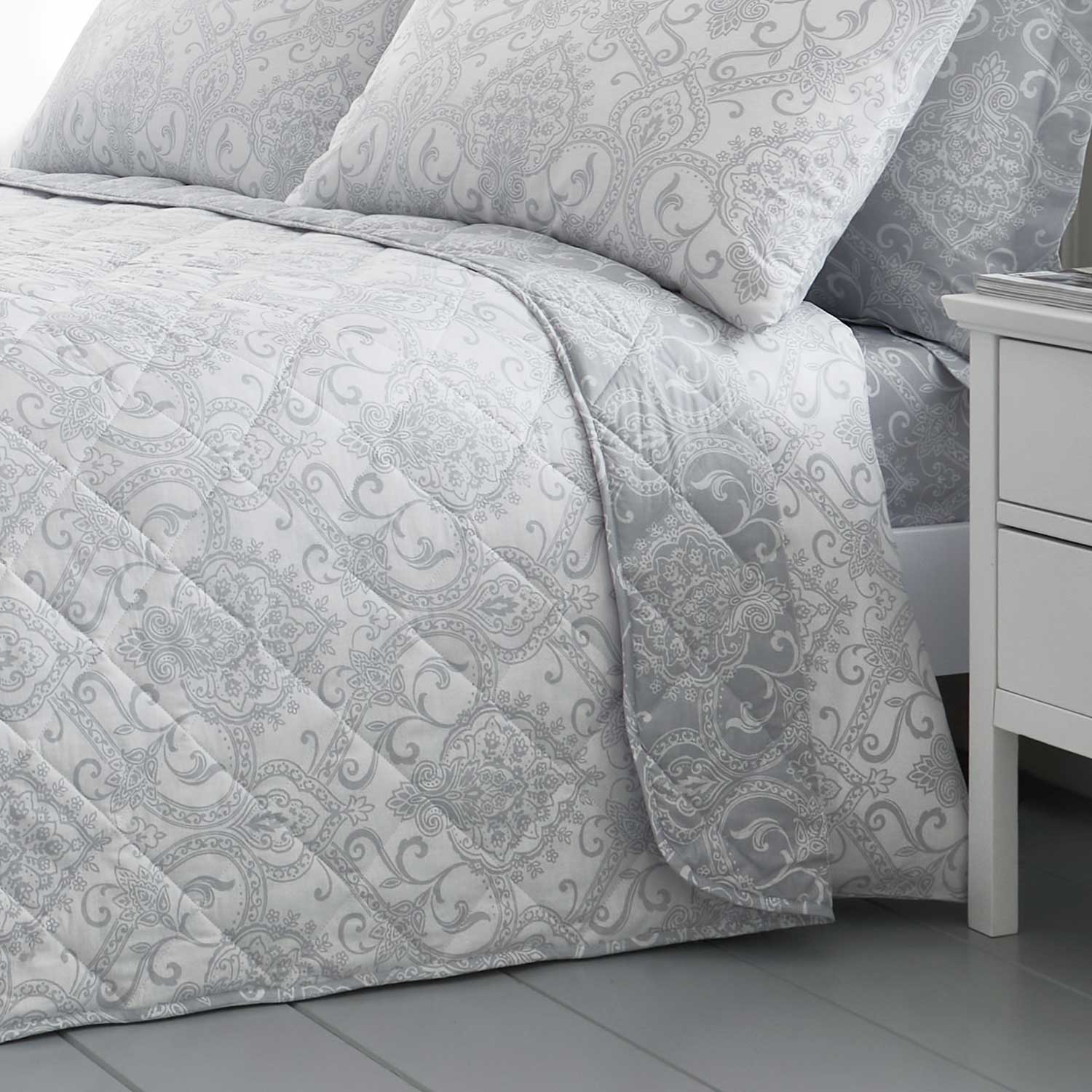 Tess Grey Bedspread 200x220cm Home Store More